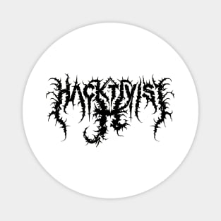 black Logo Hacktivist Band Magnet